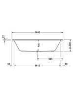 Duravit D-Code 180x80 akril kád 700101 (700101000000000)