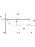 Duravit Happy D.2 akril kád 160x70 bal sarokba 700308000000000