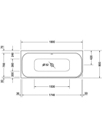 Duravit Happy D.2 balos akril kád 180x80 előlappal és állvánnyal 700316000000000