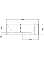 Duravit Happy D.2 balos akril kád 180x80 előlappal és állvánnyal 700316000000000