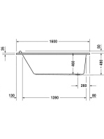 Duravit Starck 160x70 akril kád 700333000000000