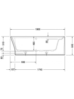 Duravit Cape Cod 190x90 DuraSolid A jobbos kád 700363000000000