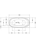 Duravit Cape Cod 190x90 DuraSolid A jobbos kád 700363000000000