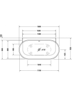 Duravit Luv falra tolható kád, csapfurat nélkül 1800x950mm 700433000000000