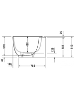 Duravit Luv falra tolható kád, csapfurat nélkül 1800x950mm 700433000000000