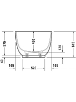 Duravit Luv szabadonálló kád 185x85 cm DuraSolid A speciális le és túlfolyóval, fehér alpin 700434000000000