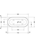 Duravit Luv szabadonálló kád 185x85 cm DuraSolid A speciális le és túlfolyóval, fehér alpin 700434000000000