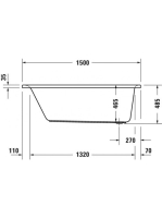 Duravit D-Neo 150x75 fehér akril kád 700471000000000