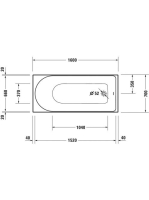 Duravit D-Neo akril kád 160x70 fehér alpin 700472000000000