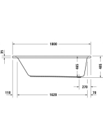 Duravit D-Neo 180x80 fehér akril kád 700475000000000