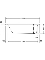 Duravit D-Neo 170x75 fehér akril kád 700479000000000