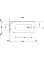 Duravit D-Neo 170x75 fehér akril kád 700479000000000