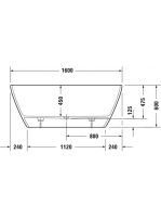 Duravit D-Neo szabadonálló kád DuraSolid A 160x75 cm, fehér 700486000000000