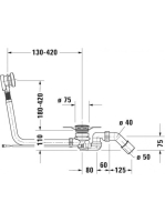 Duravit kád le é túlfolyó 725 mm, szabadon álló kádakhoz 791228000001000