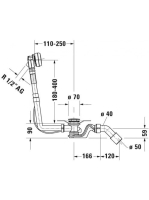 Duravit Quadroval le- és túlfolyógarnitúra, króm 792201000001000