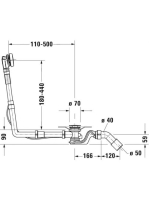 Duravit kád-le és túlfolyó garnitúra, speciális kádhoz 792208000001000