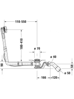 Duravit króm kád le és túlfolyó Happy D.2-es kádhoz 792216000001000