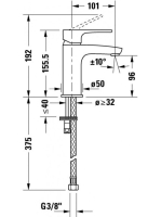 Duravit B1 egykaros mosdócsaptelep S-es méret, leeresztő nélkül B11010002010