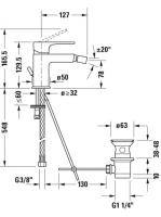 Duravit B.1 bidécsaptelep automata leeresztővel, króm B12400001010