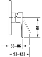 Duravit B1 egykaros falsík alatti zuhanycsaptelep 1 fogyasztóhoz B14210010010