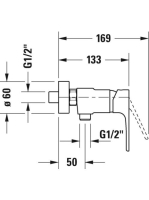 Duravit B.1 egykaros zuhanycsaptelep, króm B14230000010