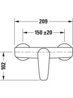 Duravit B.1 egykaros zuhanycsaptelep, króm B14230000010
