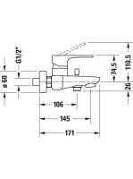 Duravit B.1 egykaros kádcsaptelep, króm B15230000010