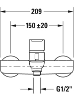 Duravit B.1 egykaros kádcsaptelep, króm B15230000010