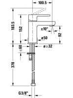 Duravit B.2 mosdócsaptelep S-es méret, leeresztő nélkül, króm B21010002010