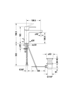 Duravit B.2 mosdócsaptelep M-es méret, automata leeresztővel, króm B21020001010
