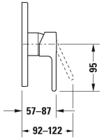 Duravit B.2 falsík alatti zuhanycsaptelep 1 fogyasztóhoz, króm B24210010010