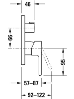 Duravit B.2 falsík alatti zuhanycsaptelep 2 fogyasztóhoz, króm B24210012010