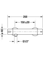 Duravit B.2 termosztátos zuhanycsaptelep, króm B24220000010