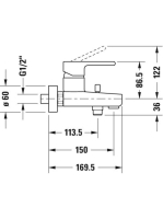 Duravit B.2 egykaros króm kádcsaptelep B25230000010
