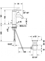 Duravit C.1 egykaros mosdócsaptelep automata leeresztőszeleppel, króm C11010001010