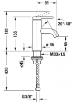 Duravit C.1 egykaros mosdócsaptelep S-es méret, leeresztő nélkül, króm C11010002010