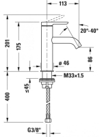 Duravit C.1 egykaros mosdócsaptelep M-es méret, leeresztő nélkül, króm C11020002010