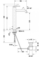 Duravit C.1 matt fekete magasított mosdócsaptelep, automata leeresztőszeleppel C11040001046