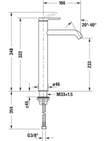 Duravit C.1 matt fekete magasított mosdócsaptelep leeresztő nélkül C11040002046