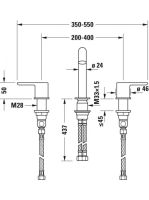 Duravit C.1 3-lyukas mosdócsaptelep automata leeresztővel, króm C11060005010