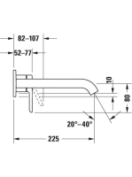 Duravit C.1 falsík alatti mosdócsaptelep 225 mm, matt fekete C11070004046