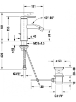 Duravit C.1 bidécsaptelep automata leeresztővel, matt fekete C12400001046