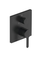 Duravit C.1 falsík alatti szögletes zuhanycsaptelep 2 fogyasztóhoz, matt fekete C14210011046