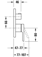 Duravit C.1 egykaros falsík alatti zuhanycsaptelep 2 fogyasztóhoz, matt fekete C14210012046