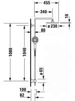 Duravit C.1 egykaros zuhanyrendszer 230, matt fekete C14280007046