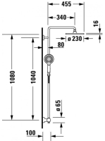 Duravit C.1 termosztátos zuhanyrendszer 230, króm C14280008010