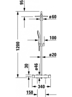 Duravit C.1 termosztátos zuhanyrendszer 230, króm C14280008010