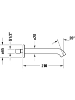Duravit C.1 kádkifolyó 210 mm, króm C15240010010