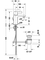 Duravit D-Neo S egykaros mosdó csaptelep, leeresztővel, króm DE1010001010
