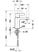 Duravit D-Neo S egykaros mosdó csaptelep, króm DE1010002010